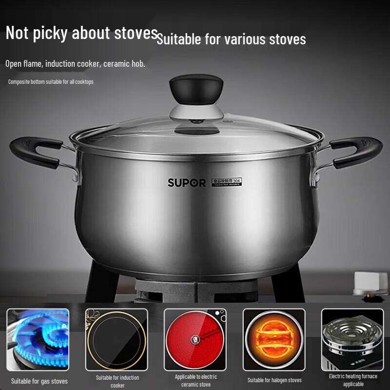 Supor 304 Stainless Steel Multi-purpose Cooking Pot
Supor 304 Stainless Steel Multi-purpose Cooking Pot