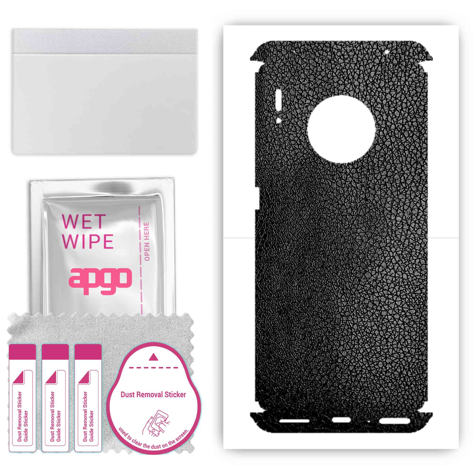 apgo Protective Skin Sticker for the back+sides compatible with Huawei Mate 30 Pro, Full Wrap Film, Foil, Vinyl - Pattern Black Leather
apgo Protective Skin Sticker for the back+sides compatible with Huawei Mate 30 Pro, Full Wrap Film, Foil, Vinyl - Pattern Black Leather