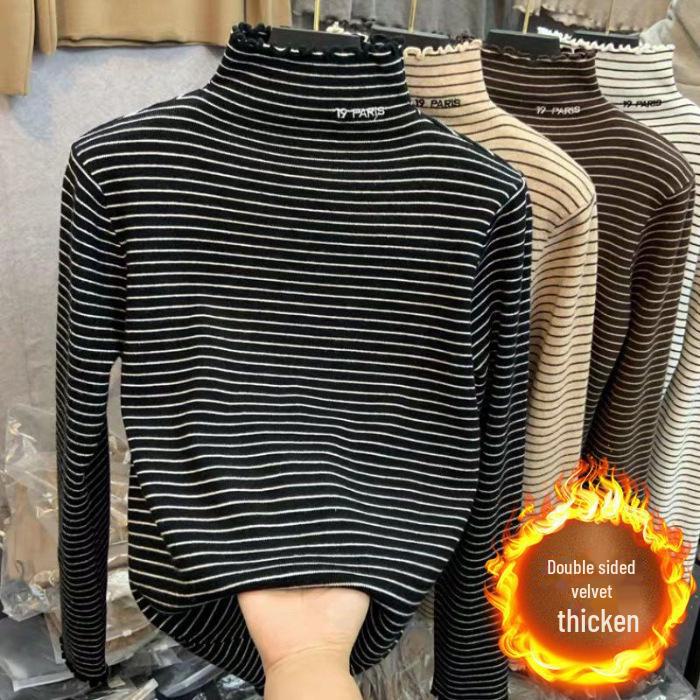 Женская полосатая бархатная водолазка — теплая, с длинными рукавами, двухсторонняя рубашка для осени/зимы 2024 г. M чёрный
Женская полосатая бархатная водолазка — теплая, с длинными рукавами, двухсторонняя рубашка для осени/зимы 2024 г. M чёрный