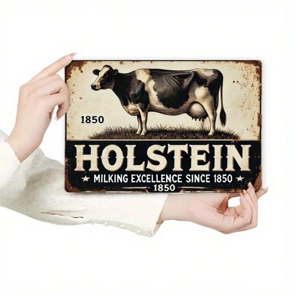 Vintage Metal Cow Wall Sign, Farmhouse Rustic Dairy Cow Decor for Barn Kitchen, Holstein Cattle Art, Country Farm Gift
Vintage Metal Cow Wall Sign, Farmhouse Rustic Dairy Cow Decor for Barn Kitchen, Holstein Cattle Art, Country Farm Gift