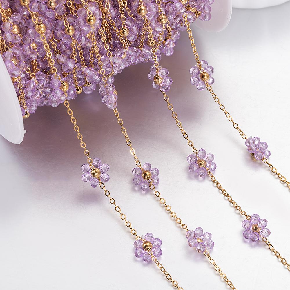 2Meters 1Meter Stainless Steel Purple Pink Crystal Flower Natural Stone Beads Chains for Necklace Bracelet Jewelry Making DIY 1meter
2Meters 1Meter Stainless Steel Purple Pink Crystal Flower Natural Stone Beads Chains for Necklace Bracelet Jewelry Making DIY 1meter