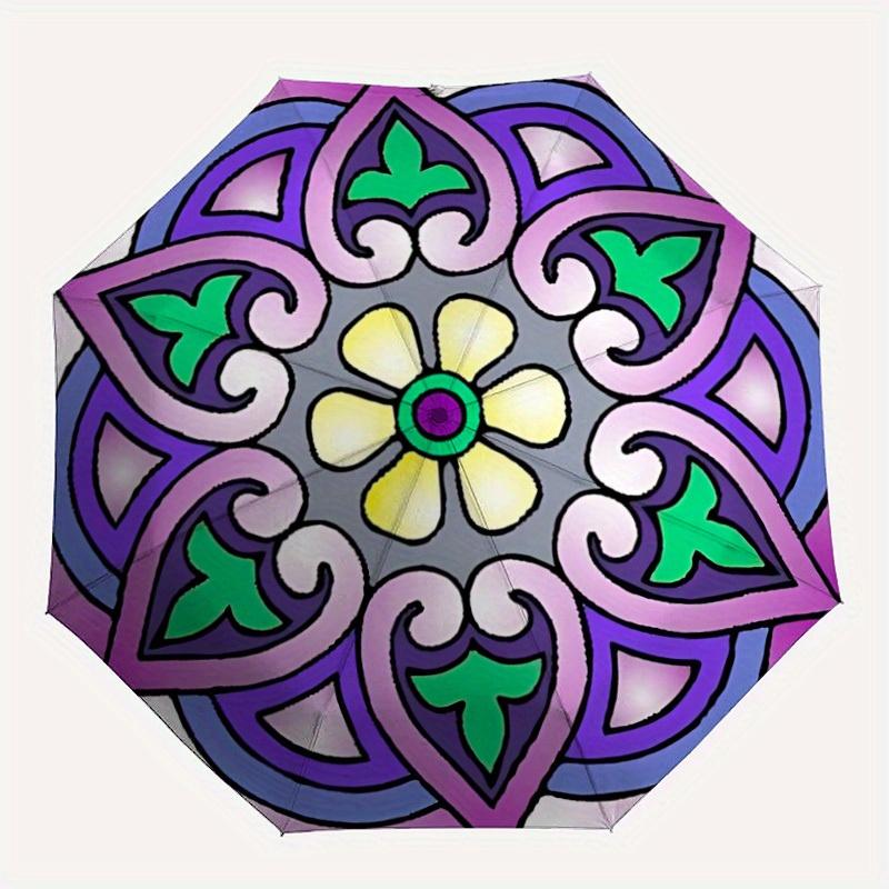 1pc Floral Mandala Design Folding Umbrella With Excellent UV Protection, 8 Ribs Casual Durable Lightweight Portable Travelling Umbrella For
1pc Floral Mandala Design Folding Umbrella With Excellent UV Protection, 8 Ribs Casual Durable Lightweight Portable Travelling Umbrella For