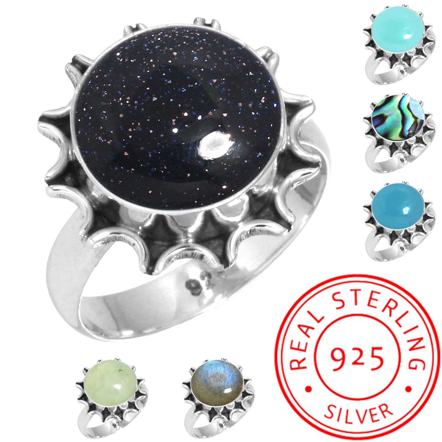 925 Sterling Silver Ring Women Gemstone Handmade Jewelry Anniversary Gift Aqua Blue Chalcedony Abalone Shell Blue Sunstone Labradorite Prehnite 9
925 Sterling Silver Ring Women Gemstone Handmade Jewelry Anniversary Gift Aqua Blue Chalcedony Abalone Shell Blue Sunstone Labradorite Prehnite 9