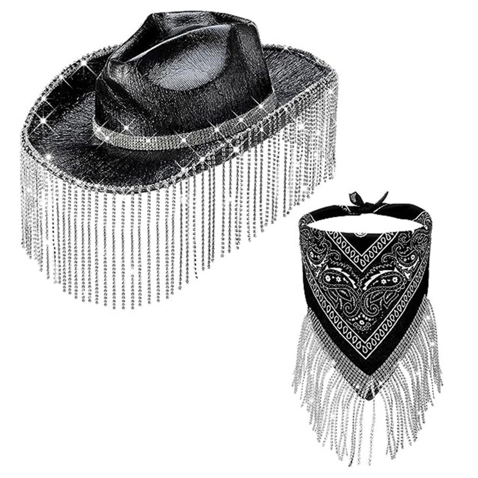 Disco Fringed Bandana Cowgirl Bachelorette Bandana for Womens Disco Party Bandana & Weatern Cowboy Hat чёрный
Disco Fringed Bandana Cowgirl Bachelorette Bandana for Womens Disco Party Bandana & Weatern Cowboy Hat чёрный