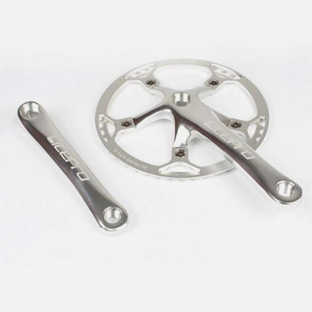 Folding Bike Square Bicycle Crank Crankset BCD130 Single Chainwheel Aluminum Alloy Crankset 45/47/53/56/58T (Silver, 47T)
Folding Bike Square Bicycle Crank Crankset BCD130 Single Chainwheel Aluminum Alloy Crankset 45/47/53/56/58T (Silver, 47T)