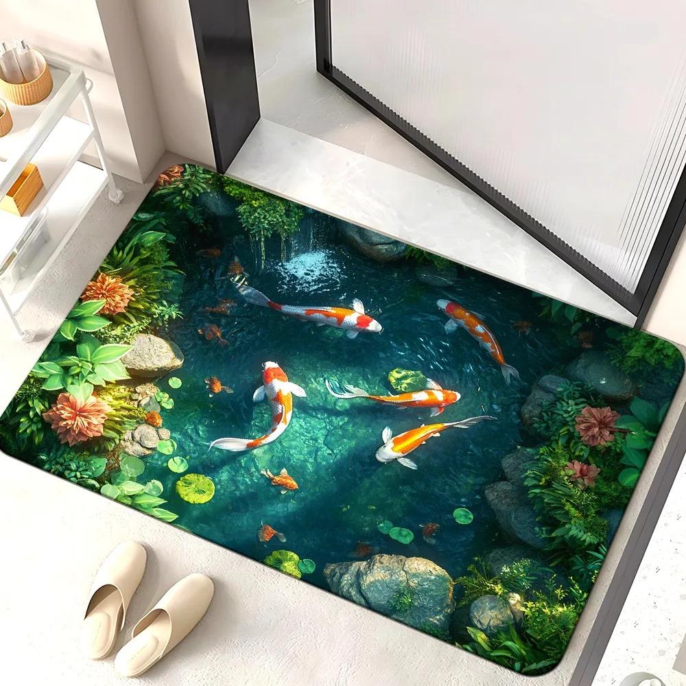 1PC 3D pattern Koi fishes Door Mats Kitchen Rugs Non-Slip Pop design Bathroom Rugs Bath Mat Carpet for Home Sink Laundry Decor 400MMx600MM
1PC 3D pattern Koi fishes Door Mats Kitchen Rugs Non-Slip Pop design Bathroom Rugs Bath Mat Carpet for Home Sink Laundry Decor 400MMx600MM