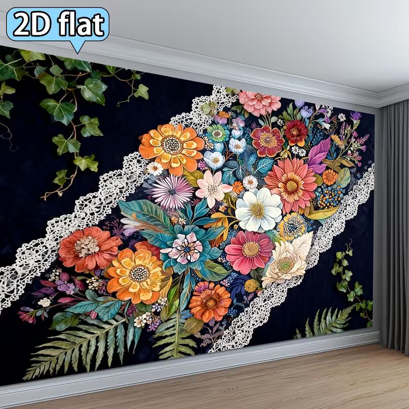 2D Vibrant Floral Tapestry, Watercolor Style Lace & Flower Wall Hanging for Dark Academia Home Decor 47.2x31.5inch/120*80cm
2D Vibrant Floral Tapestry, Watercolor Style Lace & Flower Wall Hanging for Dark Academia Home Decor 47.2x31.5inch/120*80cm