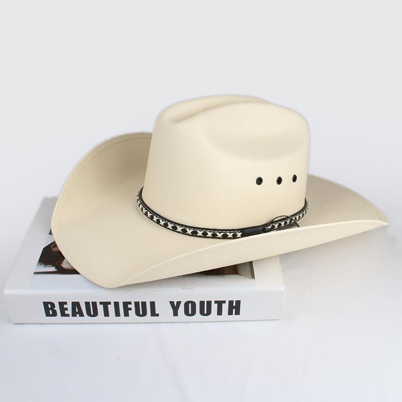 Vintage striped belt, European and American style, straw, hard-shaped, large brim, western cowboy hat, waterproof, sun-proof, sunshade 59
Vintage striped belt, European and American style, straw, hard-shaped, large brim, western cowboy hat, waterproof, sun-proof, sunshade 59