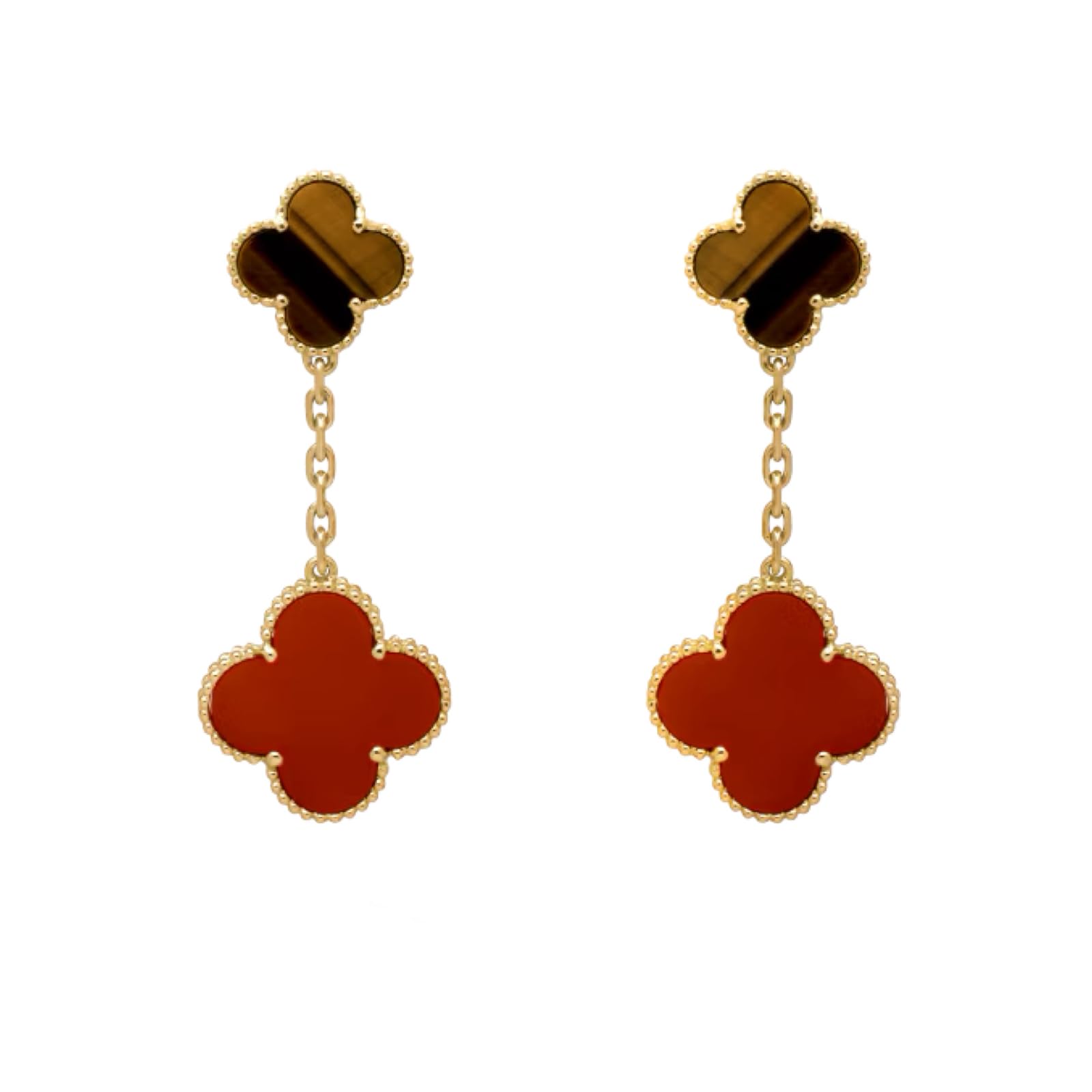 Clover 2 18K Chain Christmas Gift Red x Yellow Earrings, Rows, 2P, 18k, Gold, Women s Earrings, Dangling, Present, (Tiger Gold)
Clover 2 18K Chain Christmas Gift Red x Yellow Earrings, Rows, 2P, 18k, Gold, Women s Earrings, Dangling, Present, (Tiger Gold)