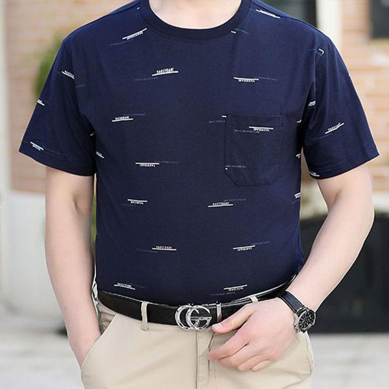 Spring Summer Men Clothes Pure Cotton T-Shirt Printing Leisure Loose Middle-age Short Sleeve Trendy Fashion Pockets New Top M синій
Spring Summer Men Clothes Pure Cotton T-Shirt Printing Leisure Loose Middle-age Short Sleeve Trendy Fashion Pockets New Top M синій