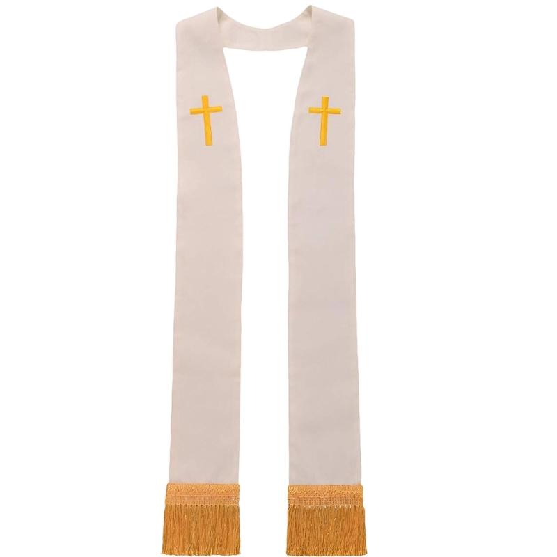 Clergy Stole with Embroidery Crossed Pattern and Tassels Shawl for Priests Pastors Church Religious Gathering
Clergy Stole with Embroidery Crossed Pattern and Tassels Shawl for Priests Pastors Church Religious Gathering
