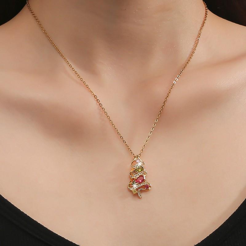 Women s Christmas Zircon Pendant Necklace - Trendy Colorful Design & Light Luxury Clavicle Chain
Women s Christmas Zircon Pendant Necklace - Trendy Colorful Design & Light Luxury Clavicle Chain