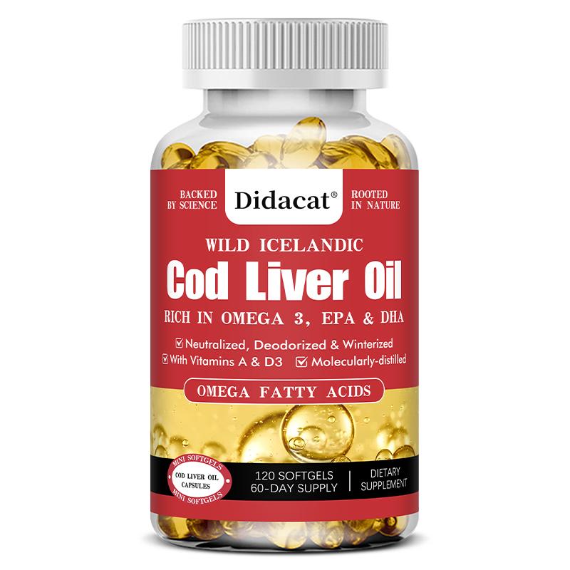 Cod Liver Oil Rich In Omega 3, Epa & Dha Dietary Supplement, 120 Softgels Per Bottle 120 Capsules
Cod Liver Oil Rich In Omega 3, Epa & Dha Dietary Supplement, 120 Softgels Per Bottle 120 Capsules