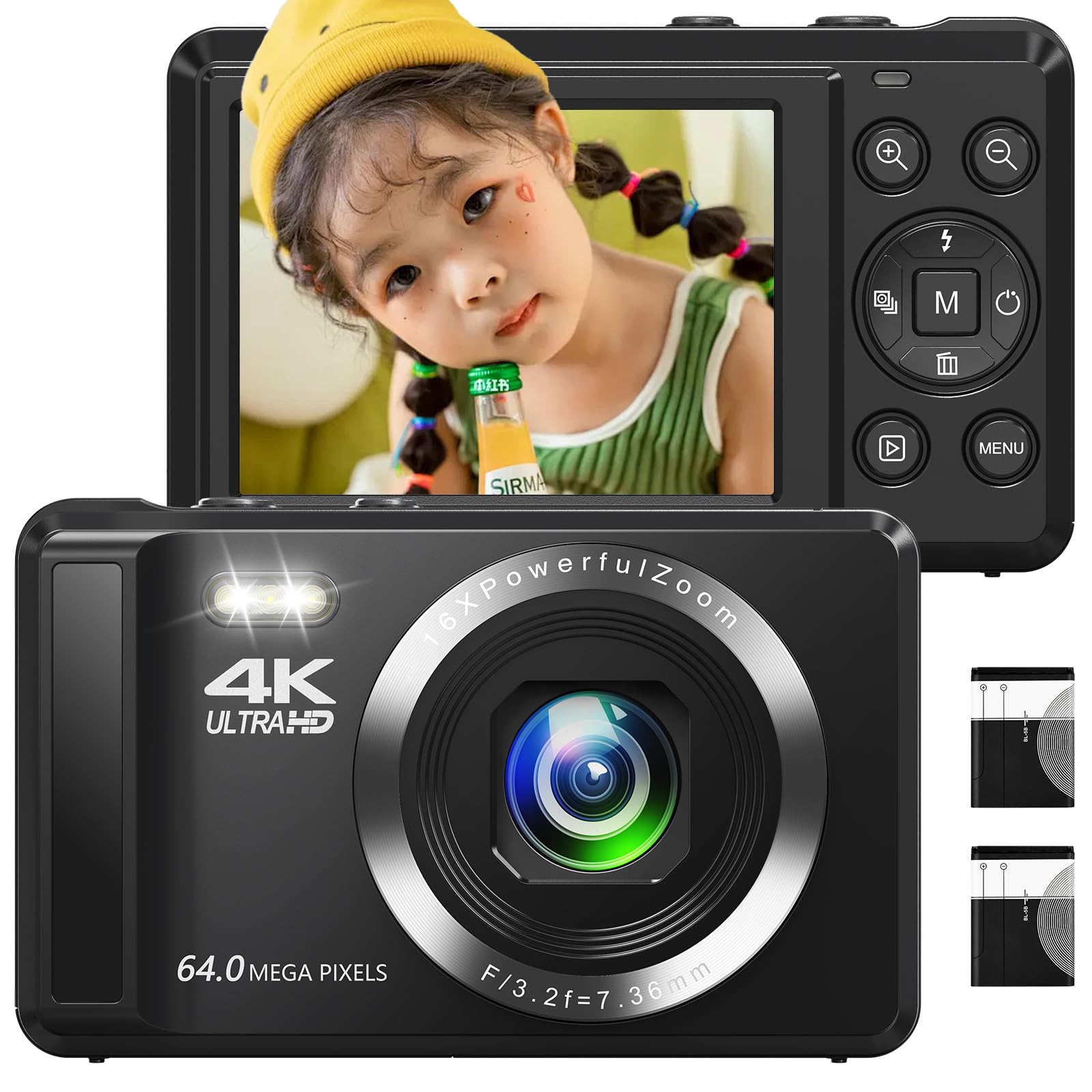 4K 64MP Digital Camera with AF 16X Digital IPS YouTube Camera for Smile Perfect for and New Lightweight and Includes Two Spare 1200mAh Japanese
4K 64MP Digital Camera with AF 16X Digital IPS YouTube Camera for Smile Perfect for and New Lightweight and Includes Two Spare 1200mAh Japanese