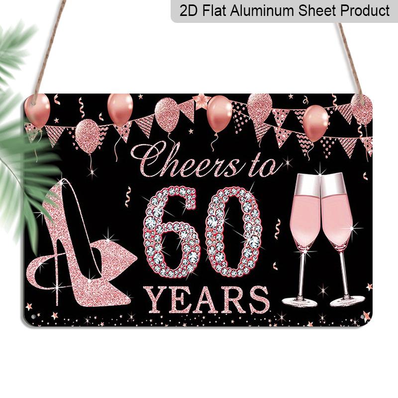 2D Flat, 1pc Cheers To 60 Years Pink Glitter Plaque - 60th Birthday Decor Sign with High Heel & Champagne Glasses, Black & Pink - Aluminium Wall 20*30cm
2D Flat, 1pc Cheers To 60 Years Pink Glitter Plaque - 60th Birthday Decor Sign with High Heel & Champagne Glasses, Black & Pink - Aluminium Wall 20*30cm