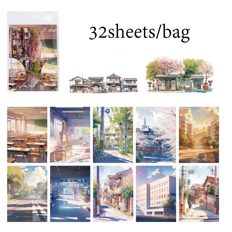 32sheets/bag Material Paper Travel Scenery Spring Sakura Scrapbook Stationery DIY & Journal Planner Decoration for Notebook
32sheets/bag Material Paper Travel Scenery Spring Sakura Scrapbook Stationery DIY & Journal Planner Decoration for Notebook