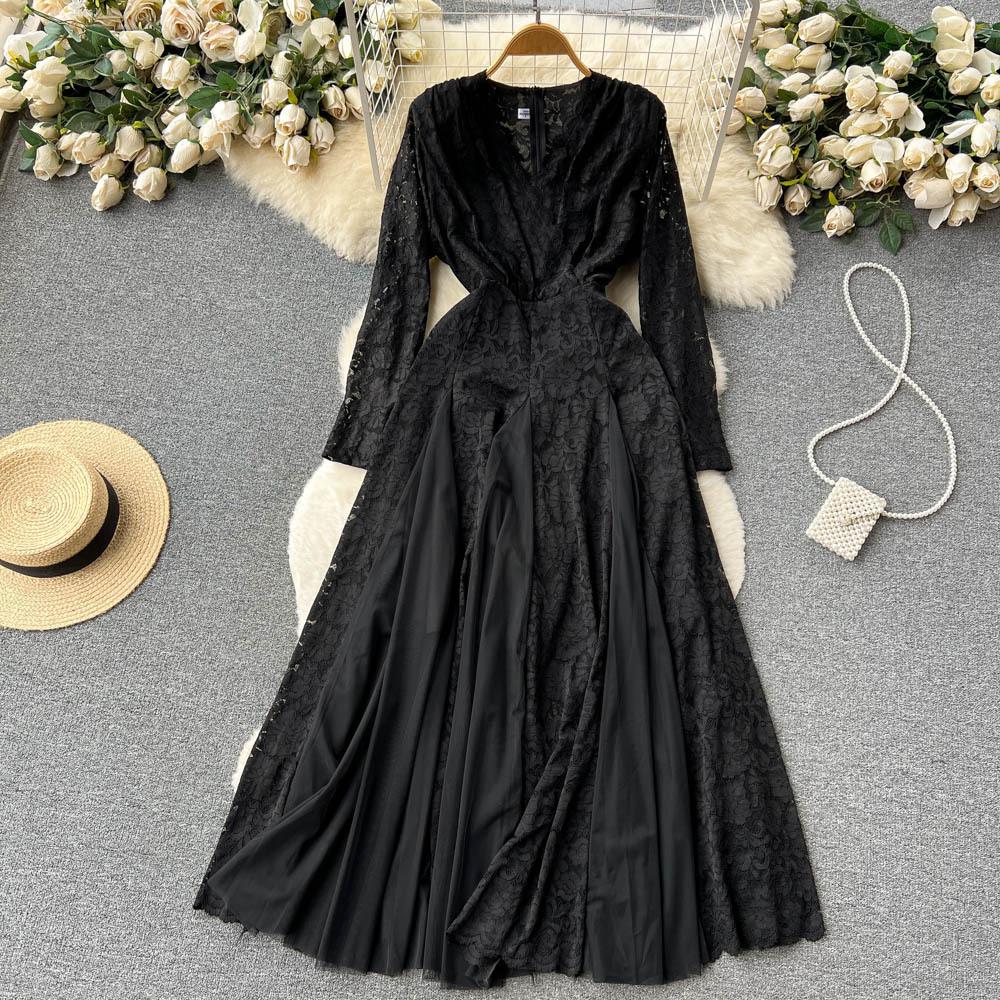 Женское французское нежное элегантное платье с кружевом и сетчатыми вставками, летне-осеннее, с длинным рукавом, для выпускного вечера, вечернее, для дня рождения One Size чёрный
Женское французское нежное элегантное платье с кружевом и сетчатыми вставками, летне-осеннее, с длинным рукавом, для выпускного вечера, вечернее, для дня рождения One Size чёрный