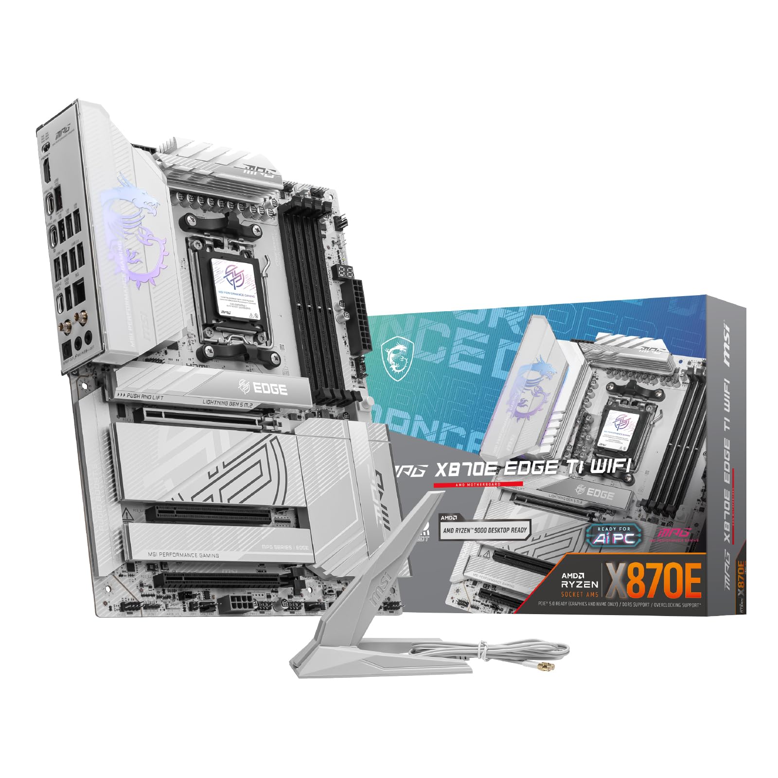 MSI MPG X870E EDGE TI WIFI Серія AMD Ryzen сумісна материнська плата ATX MB6740 9000/8000/7000 (AM5) синій
MSI MPG X870E EDGE TI WIFI Серія AMD Ryzen сумісна материнська плата ATX MB6740 9000/8000/7000 (AM5) синій