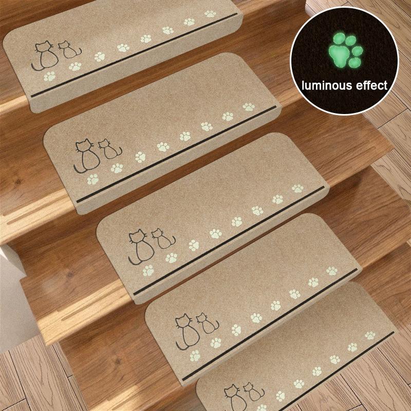 1 шт. Накладка на ступень с надежным сцеплением, противоскользящая, безопасная, ПВХ, без клея, самоклеящаяся, декоративный коврик для дома, 55x22 см