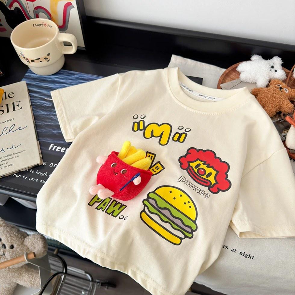 Unisex Kids 3D French Fries & Hamburger Cotton T-shirt - Cute, Loose, Summer Parent-Child Matching Top 150 cm абрикосовий
Unisex Kids 3D French Fries & Hamburger Cotton T-shirt - Cute, Loose, Summer Parent-Child Matching Top 150 cm абрикосовий