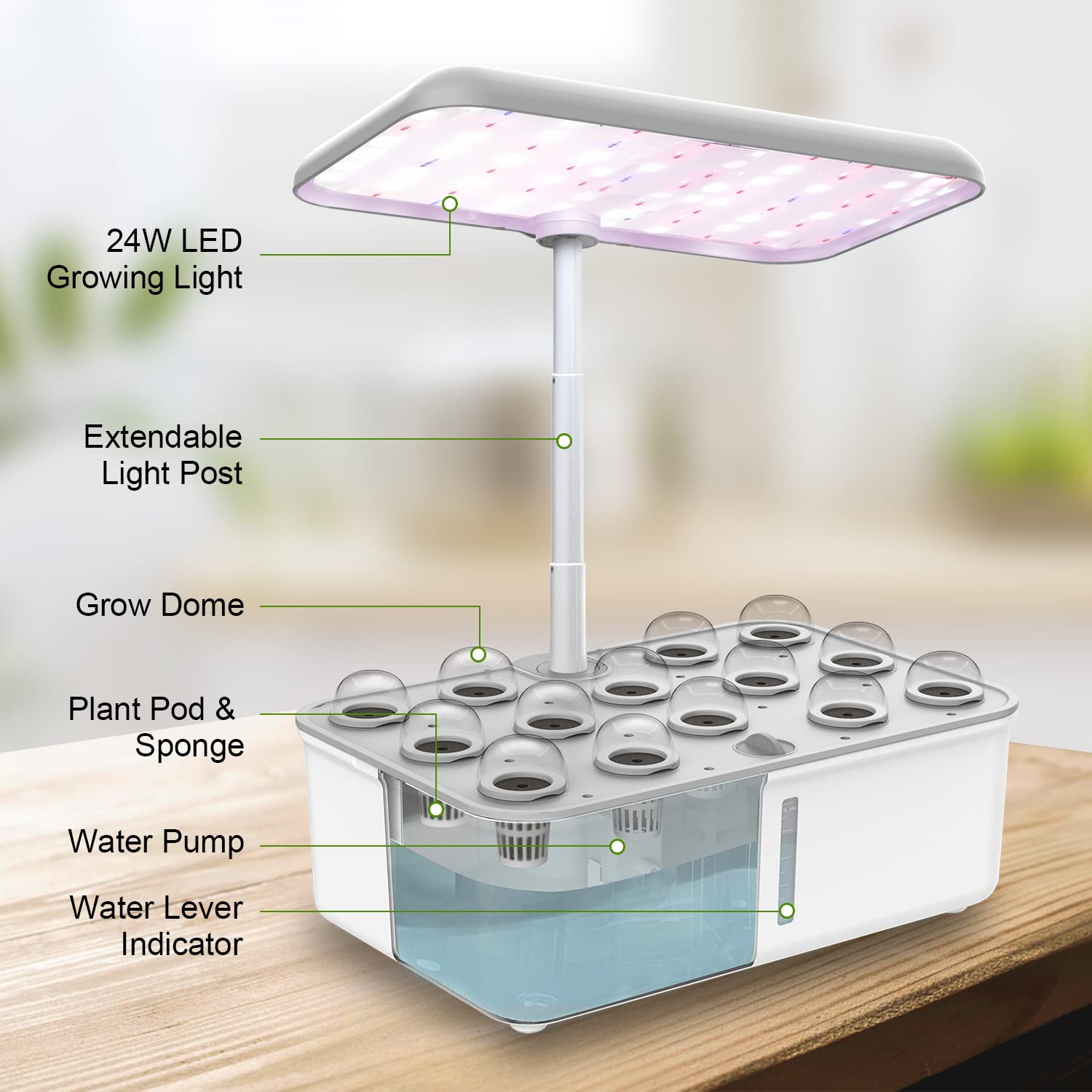 Tuya Wifi Hydoponics Growing System with LED Grow Light Auto Pump Smart Indoor Gardening System Herb Garden Kit Planter for Home
Tuya Wifi Hydoponics Growing System with LED Grow Light Auto Pump Smart Indoor Gardening System Herb Garden Kit Planter for Home