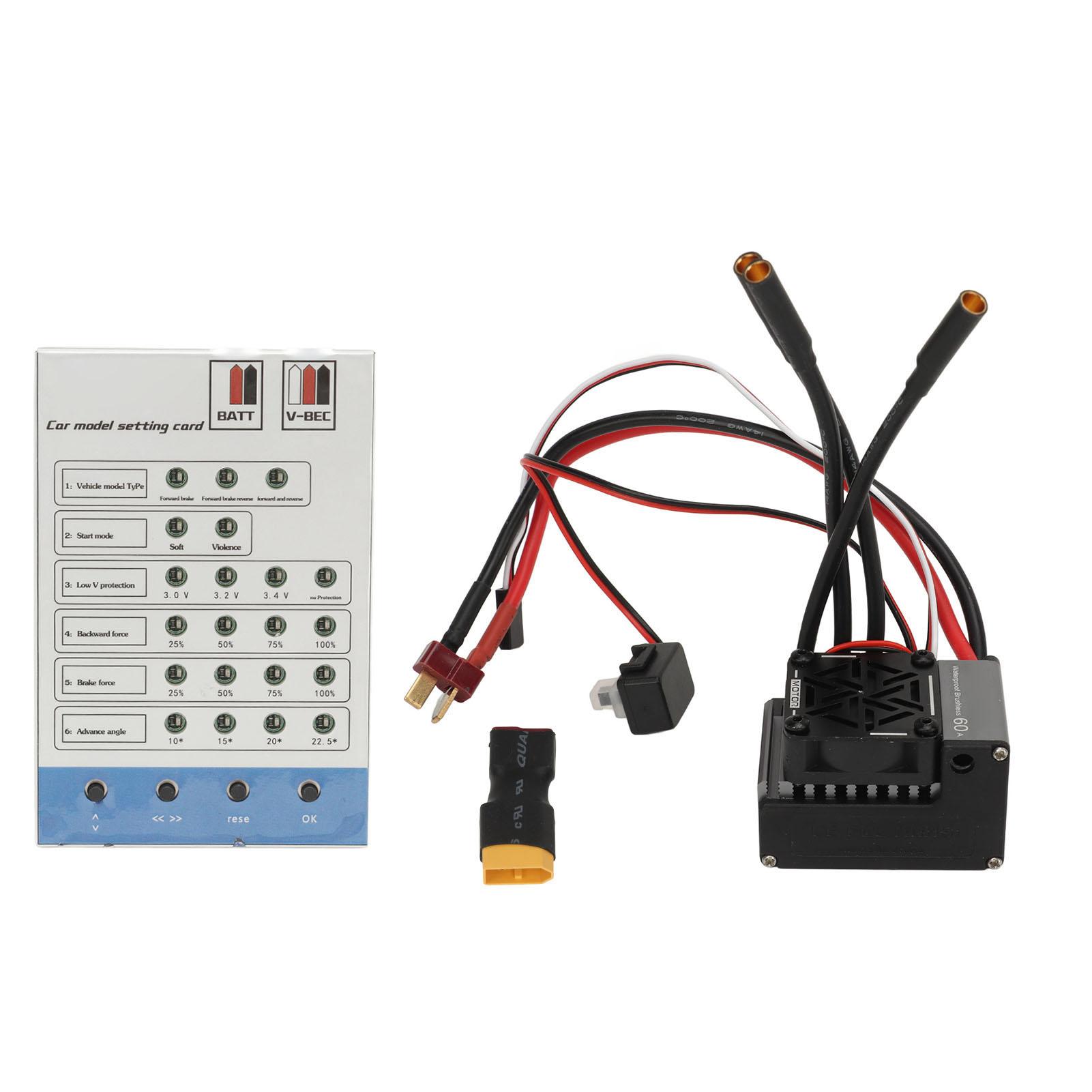 2S3S 60A Brushless ESC Waterproof Electronic Speed Controller with Program Card for 1/10 RC Car
2S3S 60A Brushless ESC Waterproof Electronic Speed Controller with Program Card for 1/10 RC Car