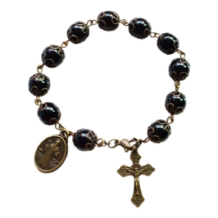 Catholic Bracelet Fashion Black Glass Bead Crucifix Bracelet Jewelry Decoration 1
Catholic Bracelet Fashion Black Glass Bead Crucifix Bracelet Jewelry Decoration 1