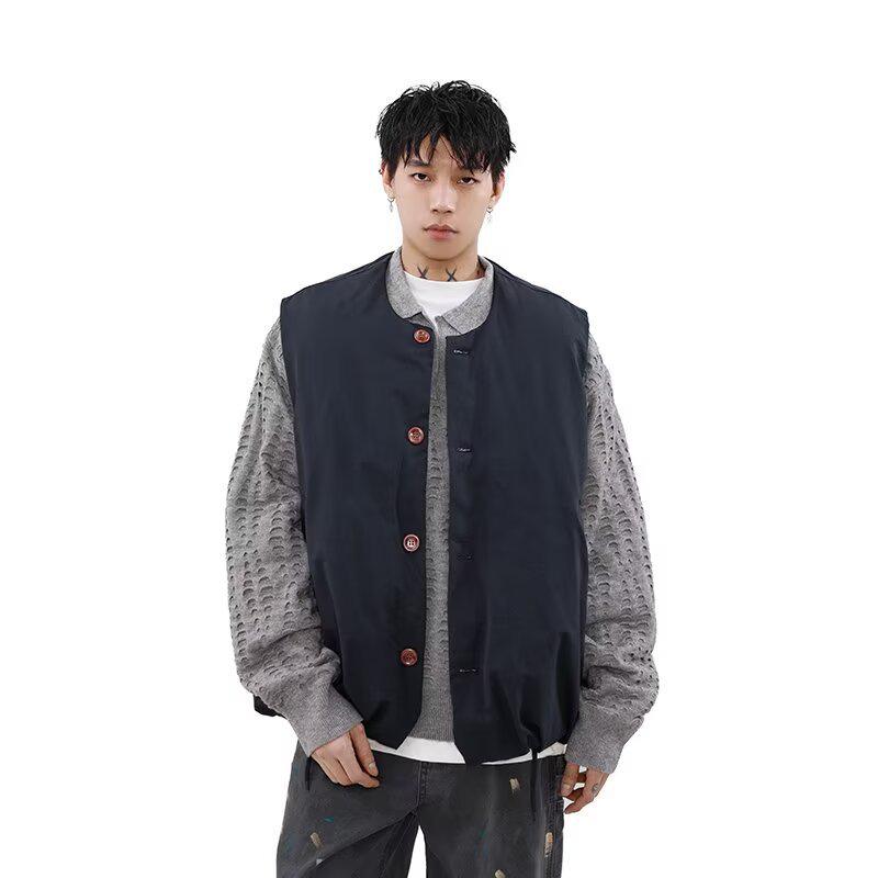 Men s Retro Mountain-Style Cotton Vest - Collared, Warm & Trendy Sleeveless Jacket for Autumn/Winter. L темно-синього кольору
Men s Retro Mountain-Style Cotton Vest - Collared, Warm & Trendy Sleeveless Jacket for Autumn/Winter. L темно-синього кольору