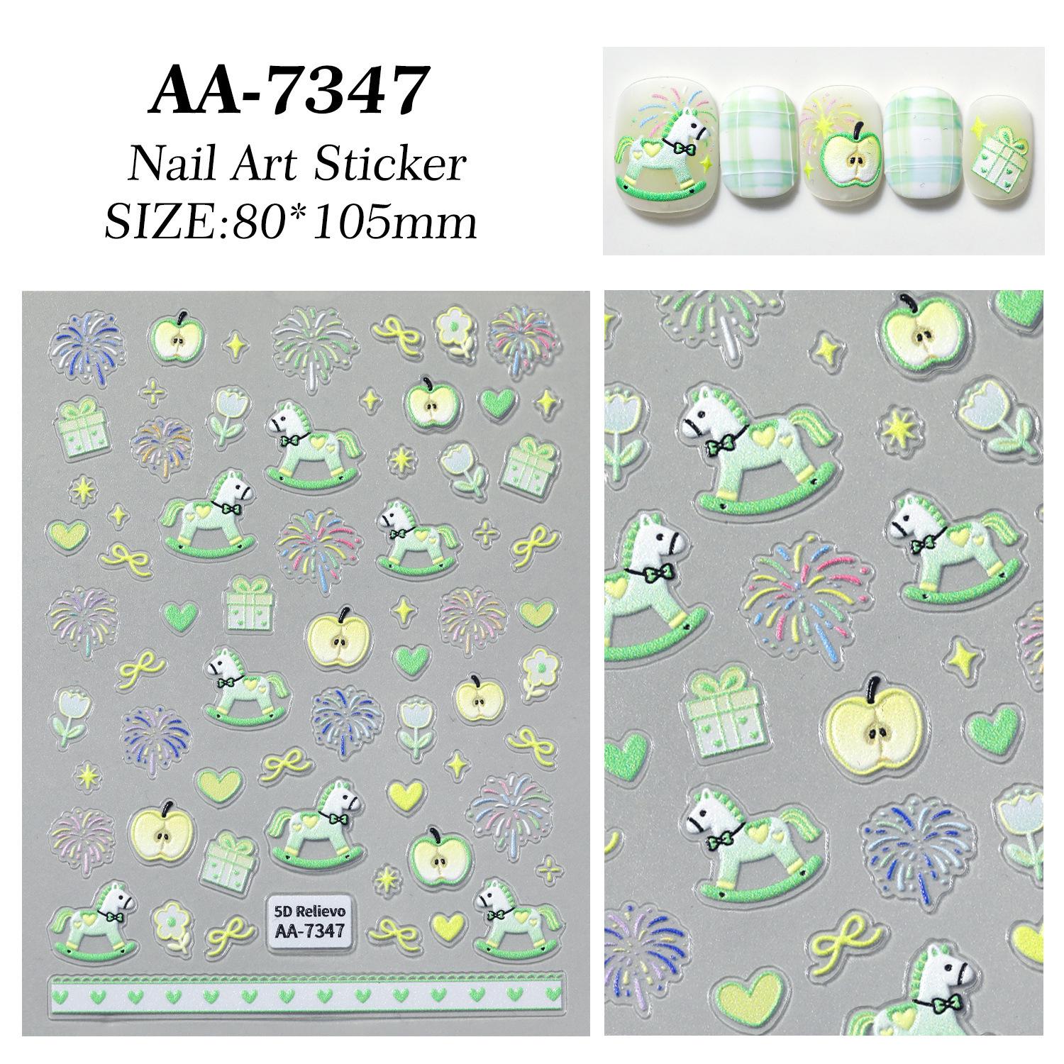 Embossed Fireworks Pony 5D Nail Stickers - Stereo Apple Horse DIY Art Ornament Style AA
Embossed Fireworks Pony 5D Nail Stickers - Stereo Apple Horse DIY Art Ornament Style AA