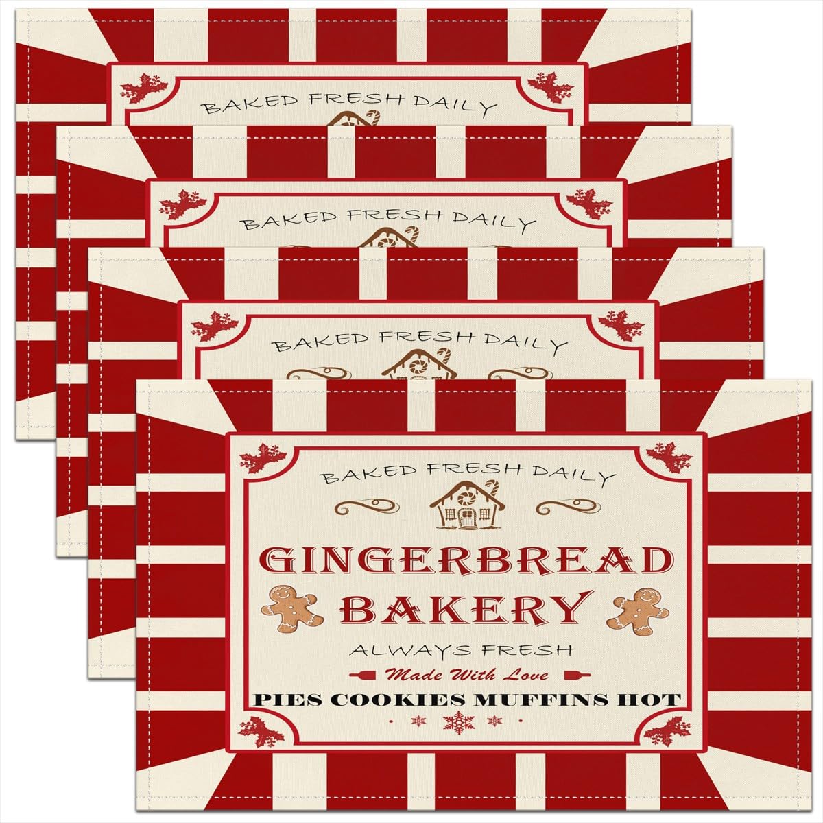 Christmas Gingerbread Man Placemats Set of 4 Set,Merry Christmas Candy Table Place Mats 18 x12 ,Boys Girls,Xmas Christmas Placemat 4pcs-12x18
Christmas Gingerbread Man Placemats Set of 4 Set,Merry Christmas Candy Table Place Mats 18 x12 ,Boys Girls,Xmas Christmas Placemat 4pcs-12x18