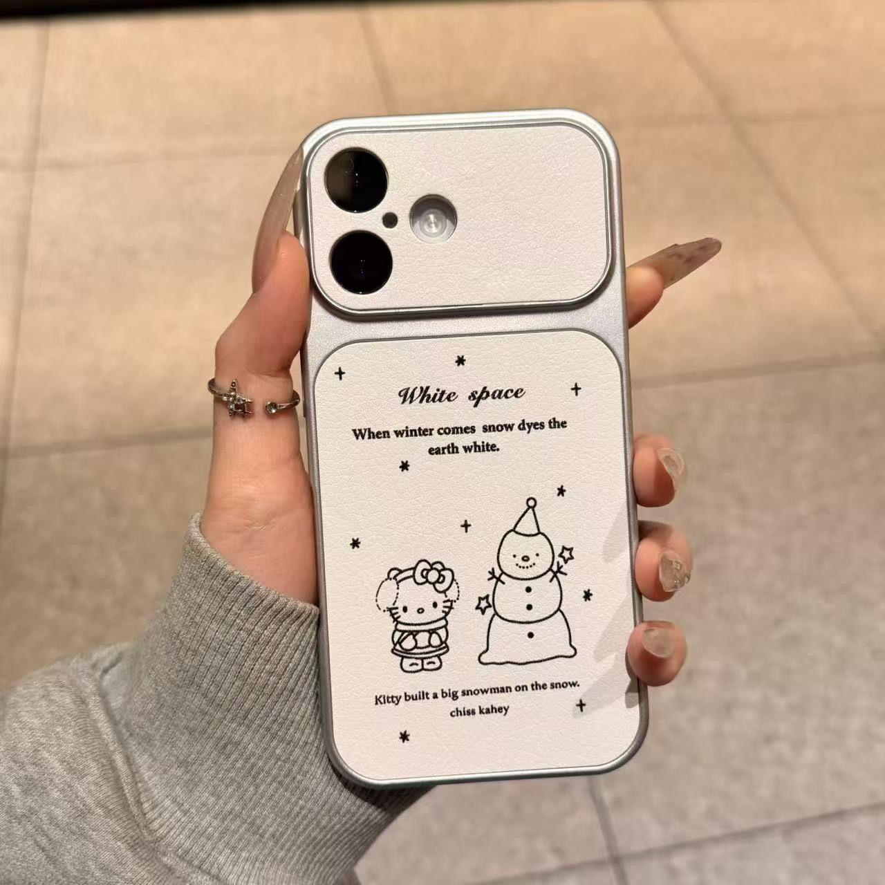 Simple Snowman KT Cat Large Window Apple 17 Pro Max Case - Silver Frame, Leather Texture, Full Coverage, Compatible with iPhone 11-16 iPhone 13 Pro
Simple Snowman KT Cat Large Window Apple 17 Pro Max Case - Silver Frame, Leather Texture, Full Coverage, Compatible with iPhone 11-16 iPhone 13 Pro