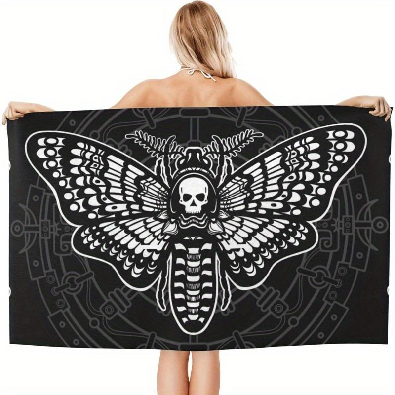 Gothic Skull Moth Beach Towel, Black White Soft Polyester for Sports Spa Yoga Hotel Gym W30*H60(CM)
Gothic Skull Moth Beach Towel, Black White Soft Polyester for Sports Spa Yoga Hotel Gym W30*H60(CM)