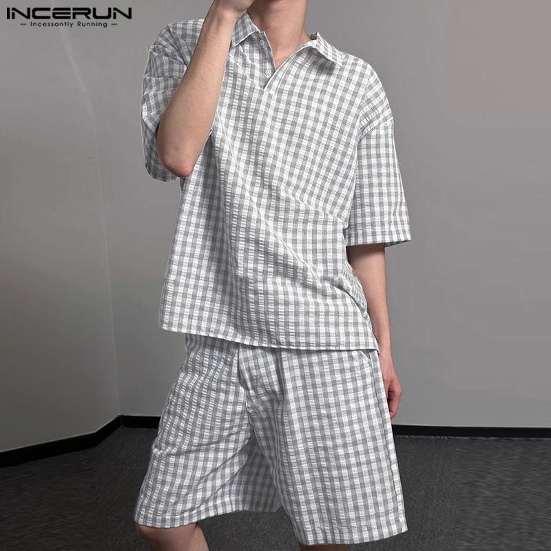 INCERUN Two Piece Sets Summer Plaid Men Short Sleeve Shirts Shorts Pants Outfits Home Wear S серый
INCERUN Two Piece Sets Summer Plaid Men Short Sleeve Shirts Shorts Pants Outfits Home Wear S серый