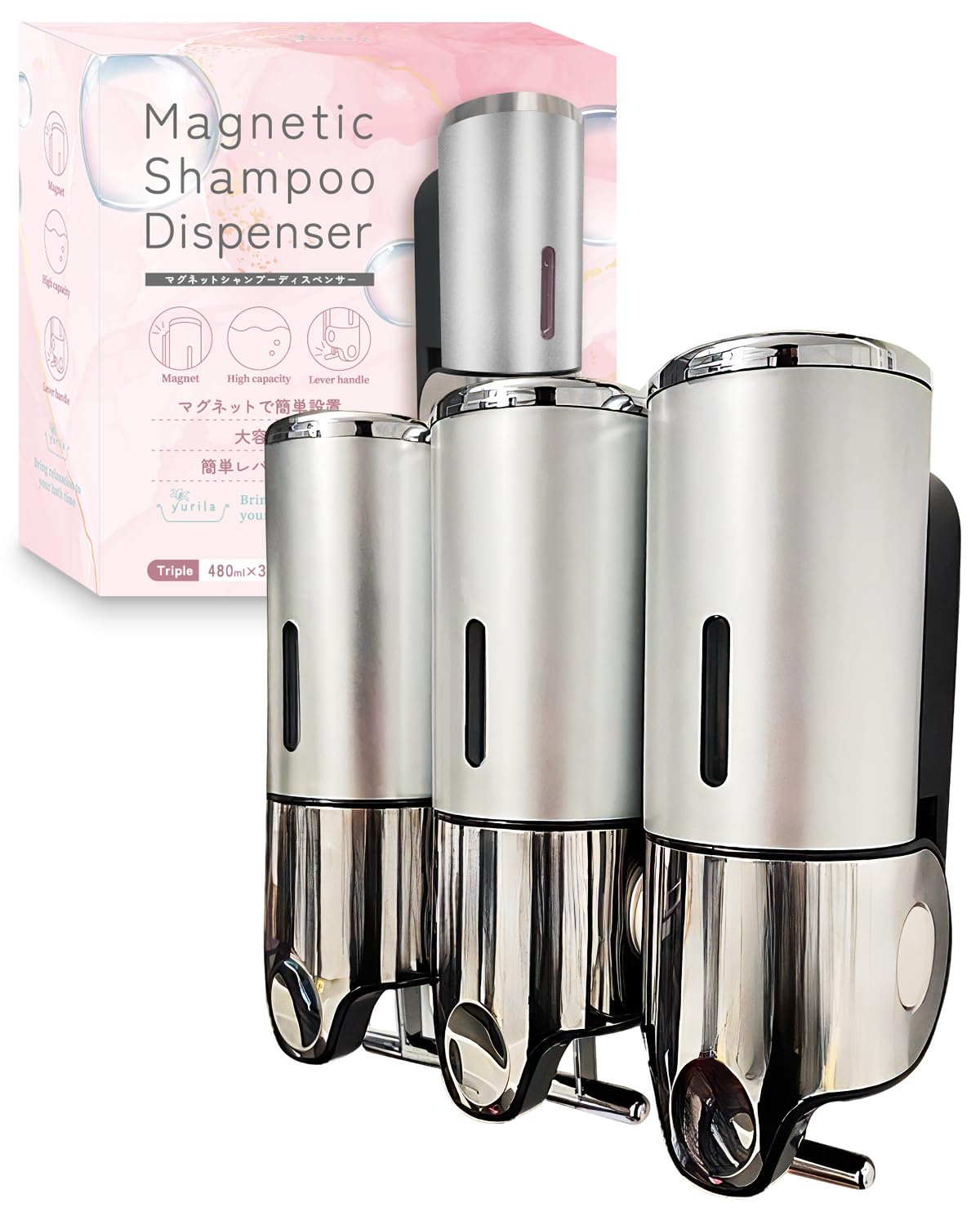 Uniquely designed to last until the very last drop: Magnetic shampoo dispenser for shampoo bottles. Large capacity, powerful, stylish, wall-mounted. D
Uniquely designed to last until the very last drop: Magnetic shampoo dispenser for shampoo bottles. Large capacity, powerful, stylish, wall-mounted. D