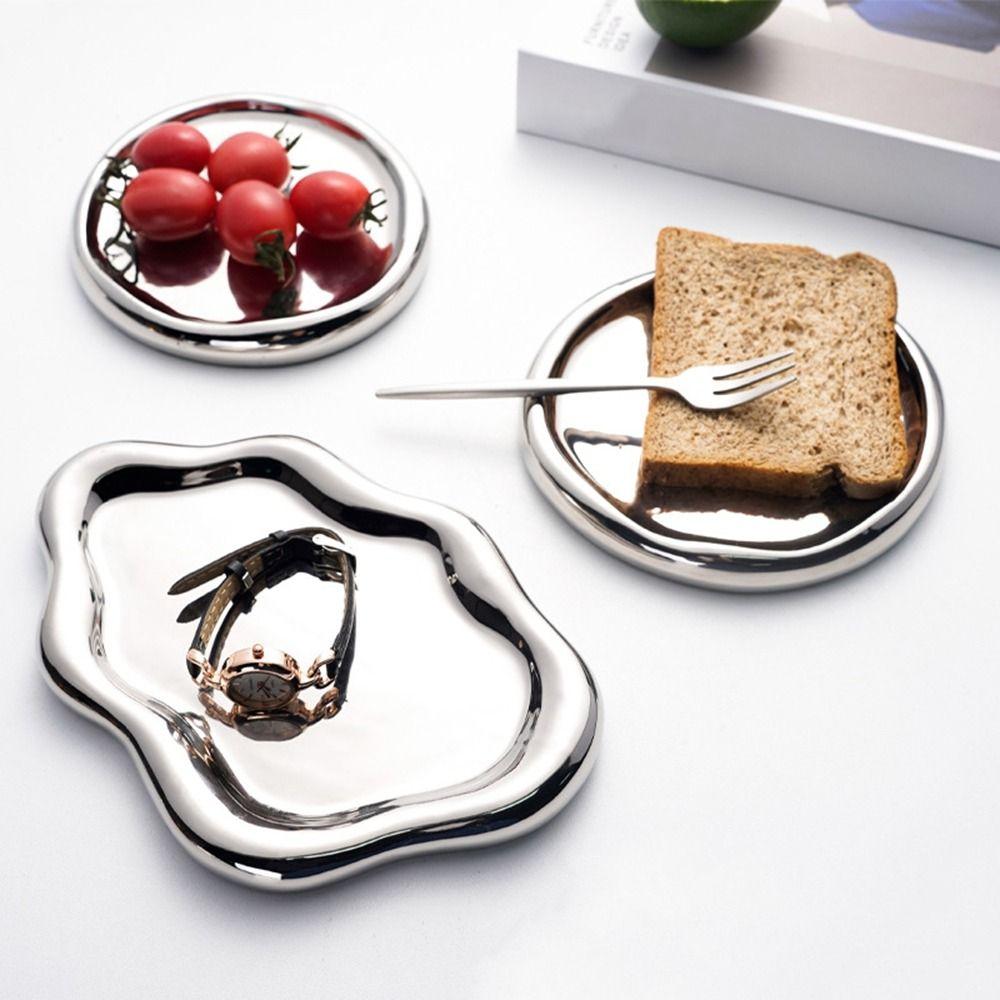 Silver Ins Cloud Tray Ceramic Cake Snack Dessert Tray Light Luxury Jewellery Storage Tray for Home Round-White
Silver Ins Cloud Tray Ceramic Cake Snack Dessert Tray Light Luxury Jewellery Storage Tray for Home Round-White