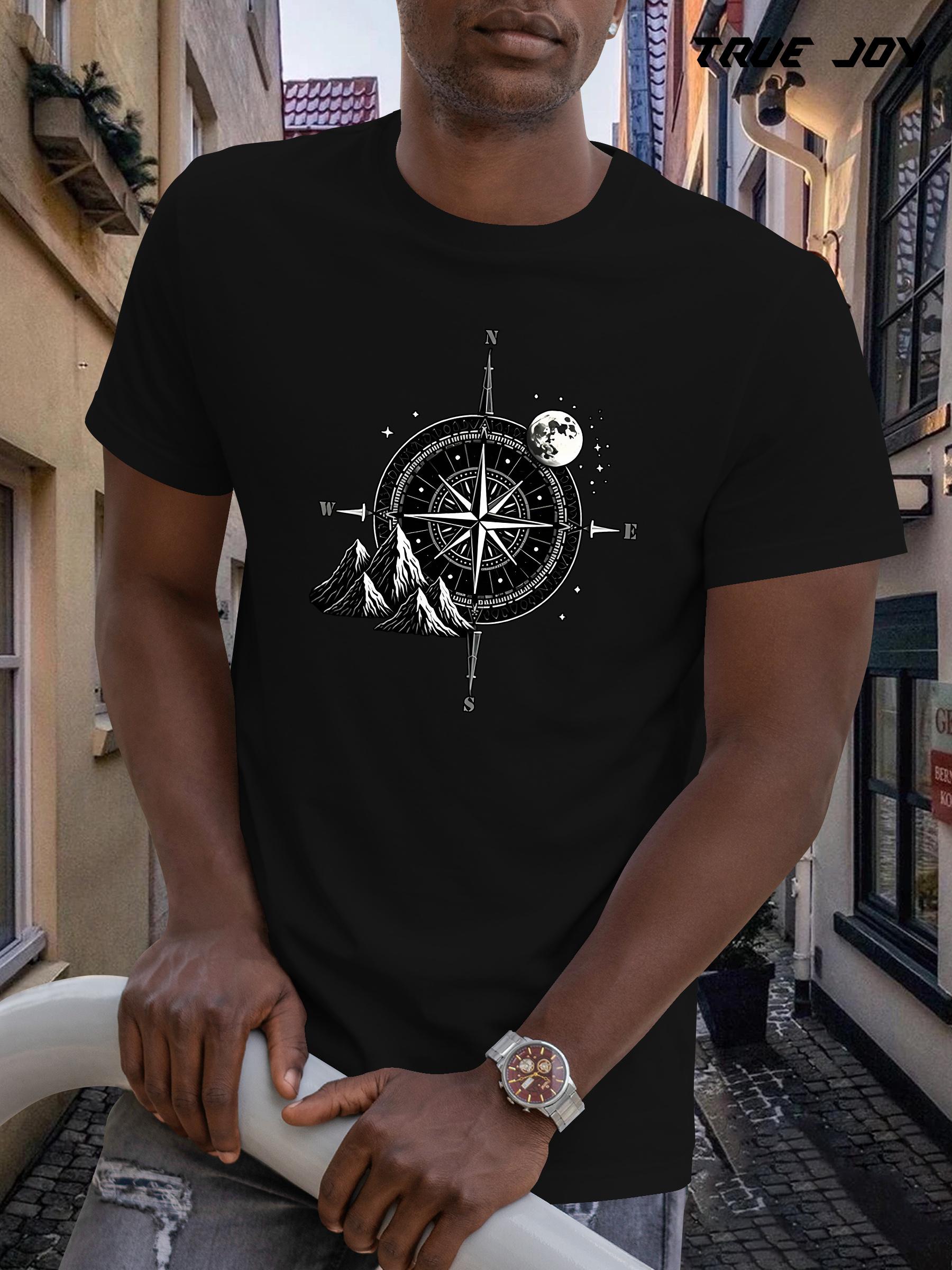 Black T-shirt - Compass Mountain Graphic Tee with Breathable Quick-Dry Fabric for Hiking L
Black T-shirt - Compass Mountain Graphic Tee with Breathable Quick-Dry Fabric for Hiking L