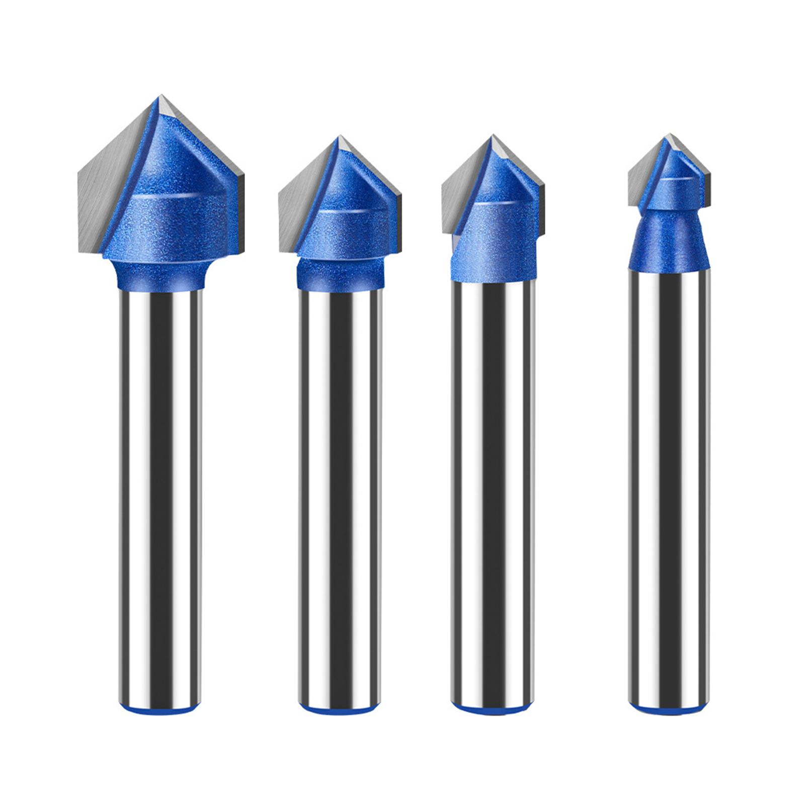 Professional 90 Degree V Shape Router Bit Set of 4 for Woodworking and Engraving Milling Cutter with 1/4 or 6mm Shank B
Professional 90 Degree V Shape Router Bit Set of 4 for Woodworking and Engraving Milling Cutter with 1/4 or 6mm Shank B