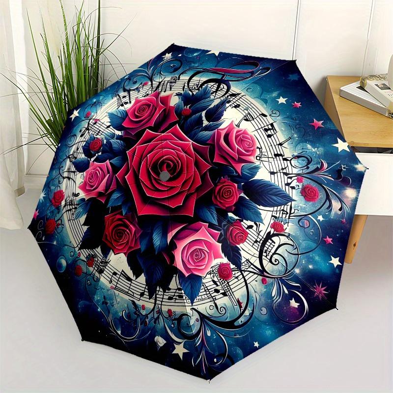 1pc Music Notes Rose Floral Design Umbrella with Plastic Handle,Suitable for All Seasons Home Travel Outdoor UmbrellaM1333
1pc Music Notes Rose Floral Design Umbrella with Plastic Handle,Suitable for All Seasons Home Travel Outdoor UmbrellaM1333