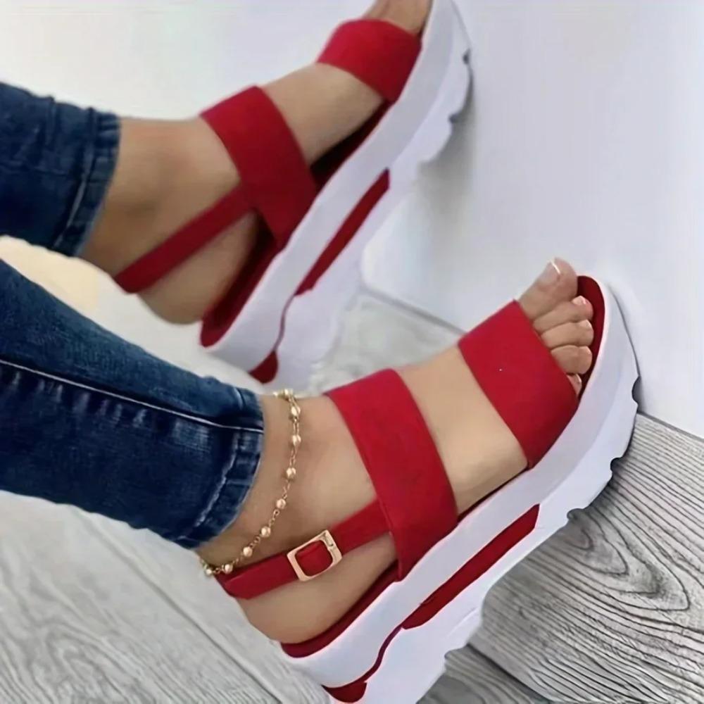 Open Toe Shoes Summer Women Non Slip Durable Women s Sandals Wedges Basic Buckle Slippers Women Zapatos De Mujer Footwear 42 червоний
Open Toe Shoes Summer Women Non Slip Durable Women s Sandals Wedges Basic Buckle Slippers Women Zapatos De Mujer Footwear 42 червоний