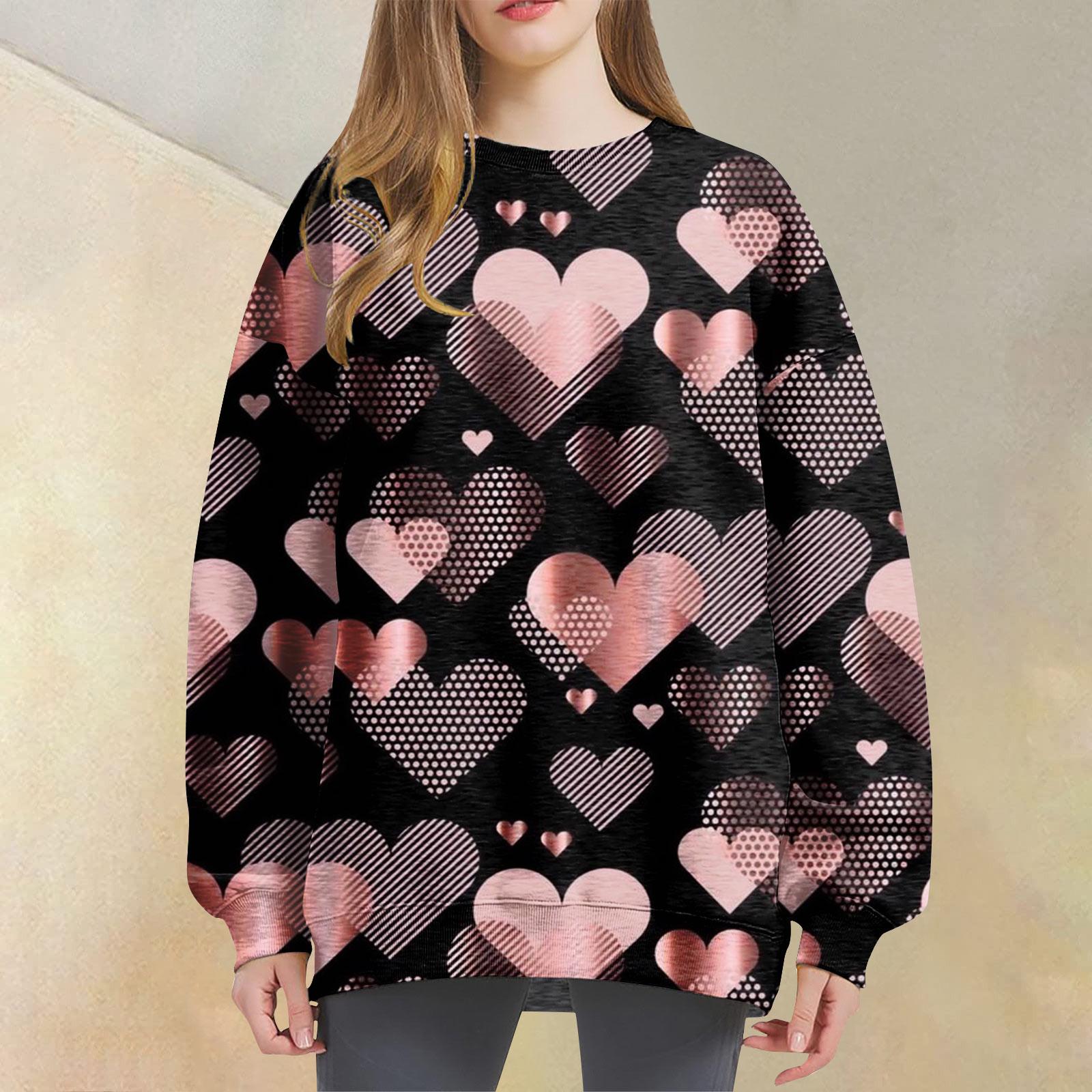 Women s Fashionable Valentine s Day Print Long Sleeved Love Printed Plush Round Neck Pullover Top
Women s Fashionable Valentine s Day Print Long Sleeved Love Printed Plush Round Neck Pullover Top