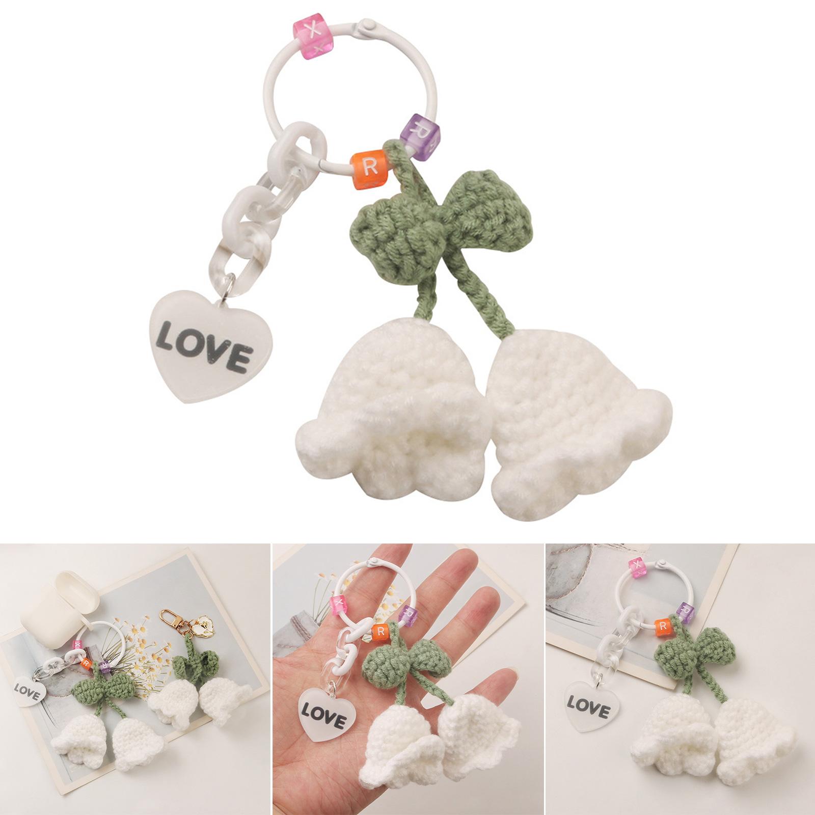 Handmade Crocheted Bell Orchid Keychain Pendant for Women Girl Flower-leaf Bag Ornaments Lily of the Valley Car Key Ring Q2
Handmade Crocheted Bell Orchid Keychain Pendant for Women Girl Flower-leaf Bag Ornaments Lily of the Valley Car Key Ring Q2