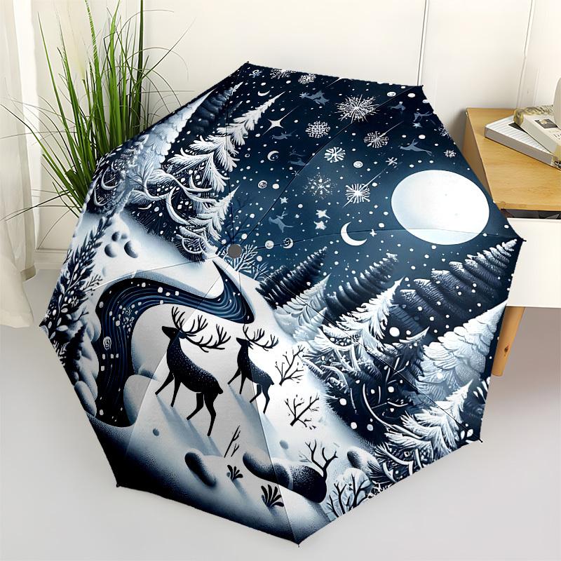 Winter Landscape,Snowy Scene Automatic Folding Umbrella Compact 8 rib Design,Unique Style,Suitable for Everyday Outdoor Use,Perfect Gi
Winter Landscape,Snowy Scene Automatic Folding Umbrella Compact 8 rib Design,Unique Style,Suitable for Everyday Outdoor Use,Perfect Gi