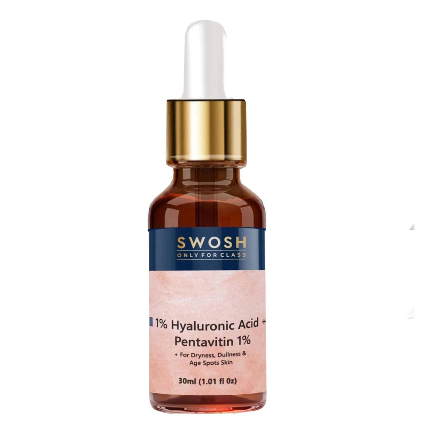 Сыворотка с Гиалуроновой кислотой и Пентавитином (30 мл), 1% Hyaluronic Acid Serum + Pentavitin 1%, Swosh
Сыворотка с Гиалуроновой кислотой и Пентавитином (30 мл), 1% Hyaluronic Acid Serum + Pentavitin 1%, Swosh