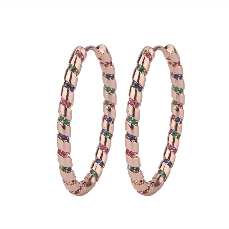 Large Circle Earrings Popular Micro-Set Oval Large Earrings Earrings розового золота
Large Circle Earrings Popular Micro-Set Oval Large Earrings Earrings розового золота