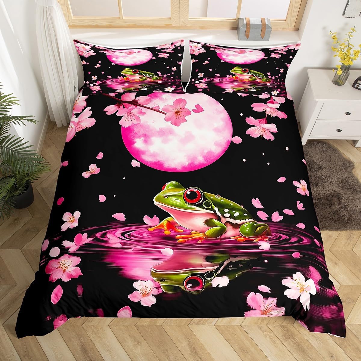 Frog Soft Duvet Cover Tropical Amphibian Beding Set Wild Animal Warm Comforter Cover for Young Boys Young Girls Tropical Nature Theme Bedspread Cover 120*200cm Single
Frog Soft Duvet Cover Tropical Amphibian Beding Set Wild Animal Warm Comforter Cover for Young Boys Young Girls Tropical Nature Theme Bedspread Cover 120*200cm Single
