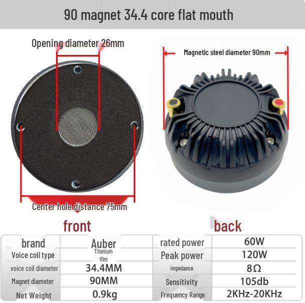 34-Core High-Frequency Outdoor Speaker Driver with Titanium Diaphragm
34-Core High-Frequency Outdoor Speaker Driver with Titanium Diaphragm