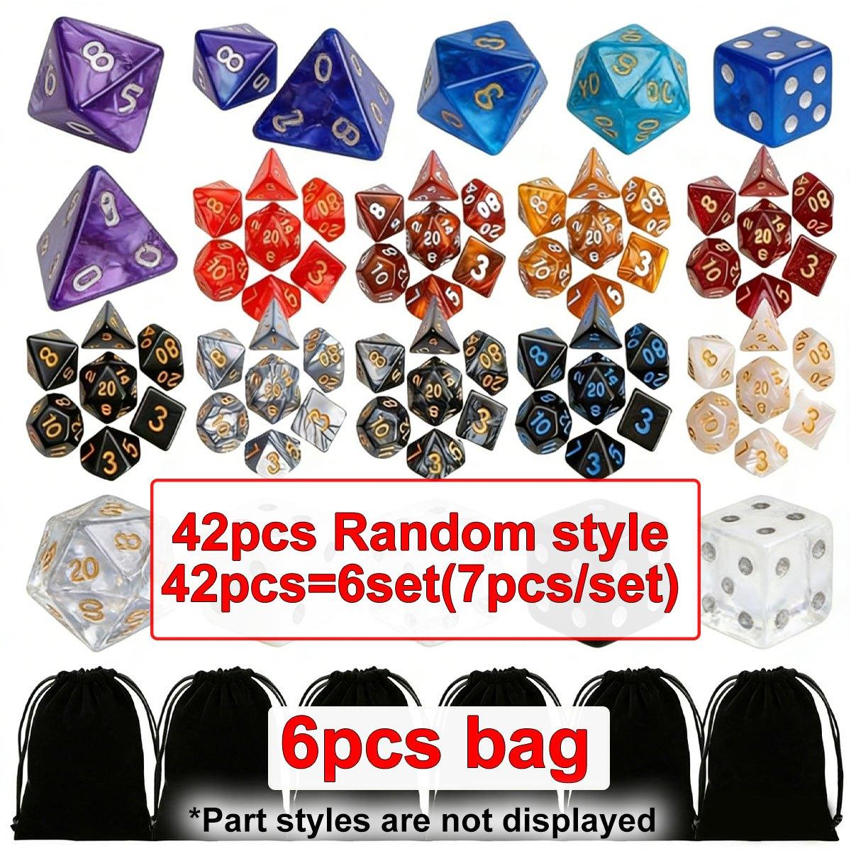 42Pcs Polyhedral DND Dice Set with Black Drawstring Pouch - Color-Coded RPG Dice for Dungeons & Dragons, Tabletop Game ZSY
42Pcs Polyhedral DND Dice Set with Black Drawstring Pouch - Color-Coded RPG Dice for Dungeons & Dragons, Tabletop Game ZSY