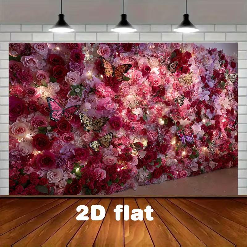 2D Romantic Floral Backdrop with Butterflies for Valentine s Day and Parties 47.2x31.5inch/120*80cm
2D Romantic Floral Backdrop with Butterflies for Valentine s Day and Parties 47.2x31.5inch/120*80cm