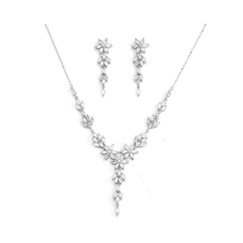 RAKOL Elegant AAA Zircon Jewelry Set: Sparkling Earrings, Necklace & Bracelet for Bridal Wedding in Korean Style. Platinum Plated
RAKOL Elegant AAA Zircon Jewelry Set: Sparkling Earrings, Necklace & Bracelet for Bridal Wedding in Korean Style. Platinum Plated