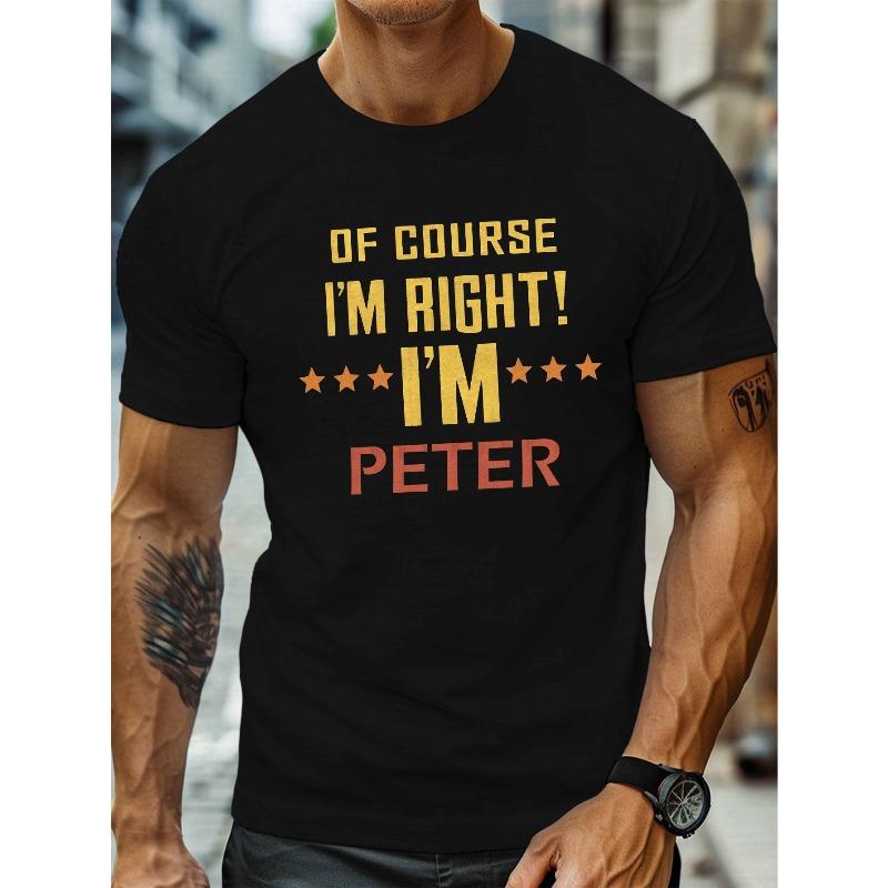 European Size Plus Size Men s Summer T-shirt, Right Name Peter Graphic Print Short Sleeve Tees Trend Casual Tops for Daily Life, Big 4XL чорний
European Size Plus Size Men s Summer T-shirt, Right Name Peter Graphic Print Short Sleeve Tees Trend Casual Tops for Daily Life, Big 4XL чорний